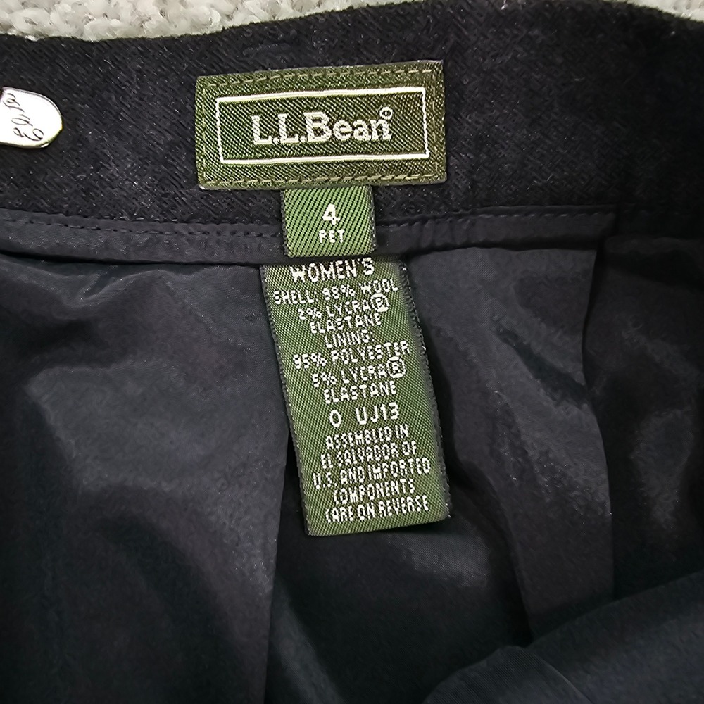 LL Bean Women's Black Twill Wool Blend Maxi Skirt Size 4 Petite Pencil Skirt - Picture 3 of 7